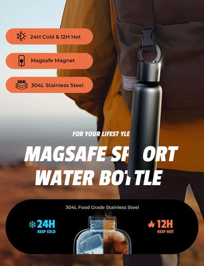 Tripod Water Bottle with MagSafe Mount - 750 ml - Black