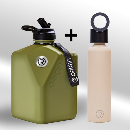 Bundle Offer: Military Green 2700ML + Pearl Cream 750 ML– Tripod Water Bottles with MagSafe Mount Included